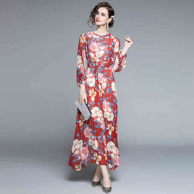 Woman Spring Designer Elegant Print Chiffon Pleated Dress Female Sexy Bohemia Beach Dress Ladies Floral Retro Party Maxi Dresses 210525, Red
Woman Spring Designer Elegant Print Chiffon Pleated Dress Female Sexy Bohemia Beach Dress Ladies Floral Retro Party Maxi Dresses 210525, Red