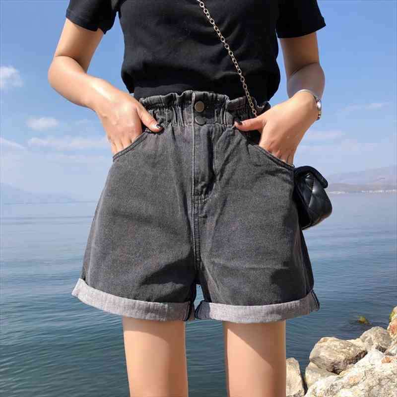fashion denim stretchable womens shorts high waist casua black jeans blue summer clothing, White;black
fashion denim stretchable womens shorts high waist casua black jeans blue summer clothing, White;black