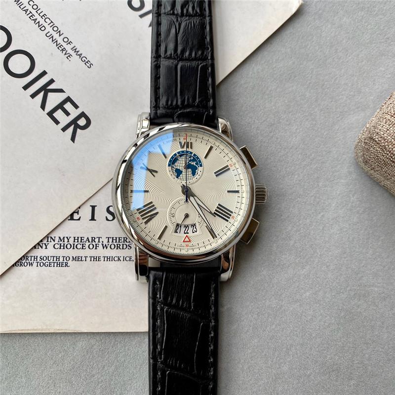 Fashionable goods in Europe and America Men's and women's Luxury Quartz Watch Leather Strap Full Function Three calendar Size 43*13mm, Black
Fashionable goods in Europe and America Men's and women's Luxury Quartz Watch Leather Strap Full Function Three calendar Size 43*13mm, Black