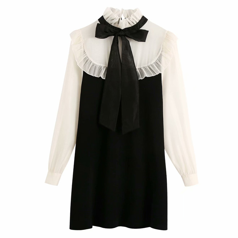 Long Sleeve Knit Dress Women Chic Tied High Collar Ruffle OrganMini Female Elegant Combination Knitted es 210518, Black
Long Sleeve Knit Dress Women Chic Tied High Collar Ruffle OrganMini Female Elegant Combination Knitted es 210518, Black