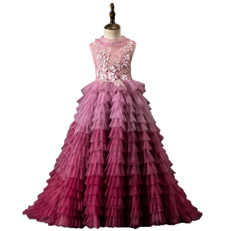 Custom-made Cheap Flower Girls Dresses with Beautiful Jewel Neckline Tulle Pretty Big Bowknot Back Little Baby Pageant Gowns for Girls 2021