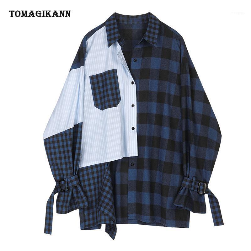 Women' Blouses & Shirts Women Blouse Tops 2021 Fashion Plaid Patchwork Loose Long Sleeve Lapel Casual Contrast Colors Ladies Blusas, As pic
Women' Blouses & Shirts Women Blouse Tops 2021 Fashion Plaid Patchwork Loose Long Sleeve Lapel Casual Contrast Colors Ladies Blusas, As pic