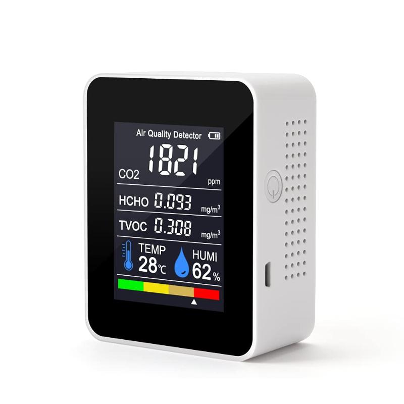 Gas Analyzers CO2 Detector,CO2 Meter, Temperature Humidity Air Quality Monitor 5 In 1 Intelligent Detector For TVOC HCHO
Gas Analyzers CO2 Detector,CO2 Meter, Temperature Humidity Air Quality Monitor 5 In 1 Intelligent Detector For TVOC HCHO
