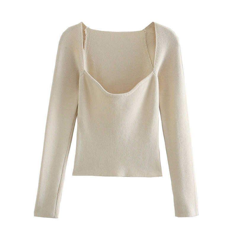 BLSQR Spring Fashion Sweater Women Clothes Cashmere O-Neck Long Sleeves Elastic High Waist Sexy Pullover 210914