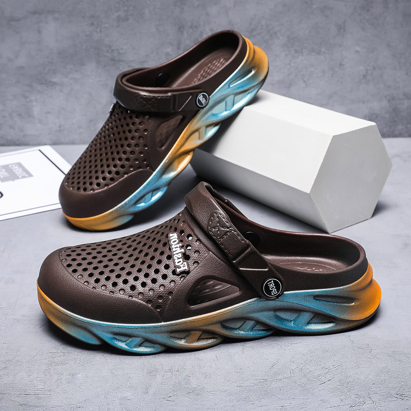 Top Qaulity Men Women Trainer Sport Size Cross-border Summer Slippers Thick-soled Beach Shoes Couple Hole Shoe Outdoor Baotou Sandals Code:25LL-7790, 52655 
Top Qaulity Men Women Trainer Sport Size Cross-border Summer Slippers Thick-soled Beach Shoes Couple Hole Shoe Outdoor Baotou Sandals Code:25LL-7790, 52655