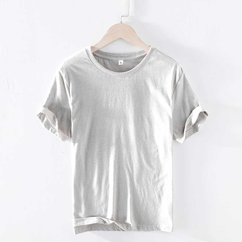 Summer Cotton Yellow Solid T Shirt Men Causal O-neck Basic T-shirt Male High Quality Classic Style Tops 210601