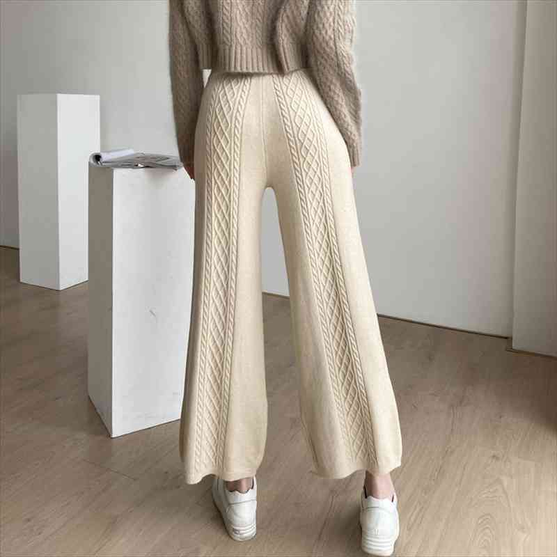 autumn winter women pants knitting package hip high waist wide leg warm wild ankle-length trousers p1188, Black;white
autumn winter women pants knitting package hip high waist wide leg warm wild ankle-length trousers p1188, Black;white