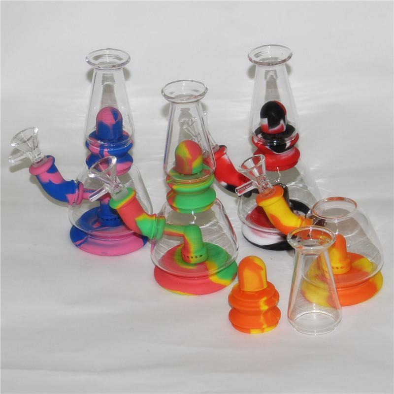 7.5'' Silicone Water Pipe hookah Mini Glass Beaker Bong unbreakable Oil Rig bongs with 14mm Bowl/ quartz banger
7.5'' Silicone Water Pipe hookah Mini Glass Beaker Bong unbreakable Oil Rig bongs with 14mm Bowl/ quartz banger