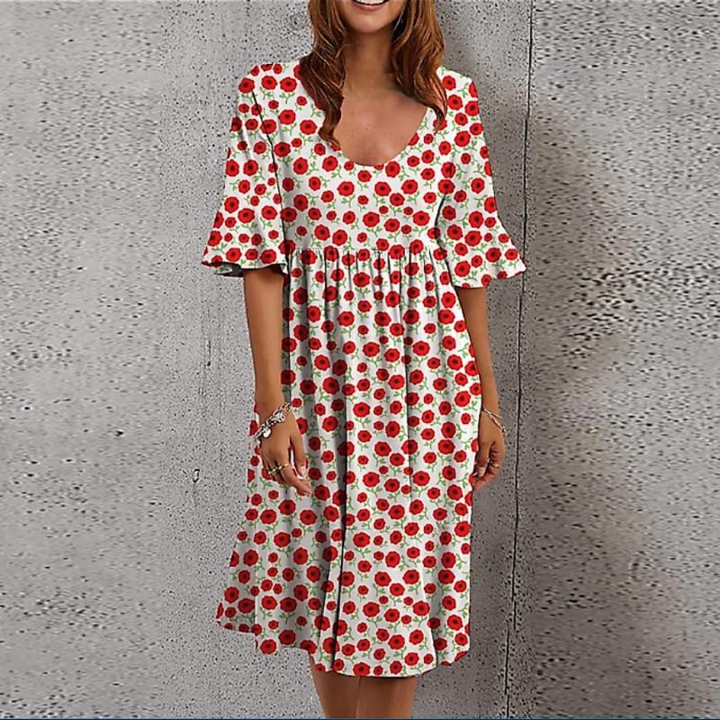 Casual Dresses Womens Summer Dress Plus Size O Neck Short Sleeve Flower Print Ladies Loose Vintage Boho Beach 2021 S-5XL, Black;gray
Casual Dresses Womens Summer Dress Plus Size O Neck Short Sleeve Flower Print Ladies Loose Vintage Boho Beach 2021 S-5XL, Black;gray