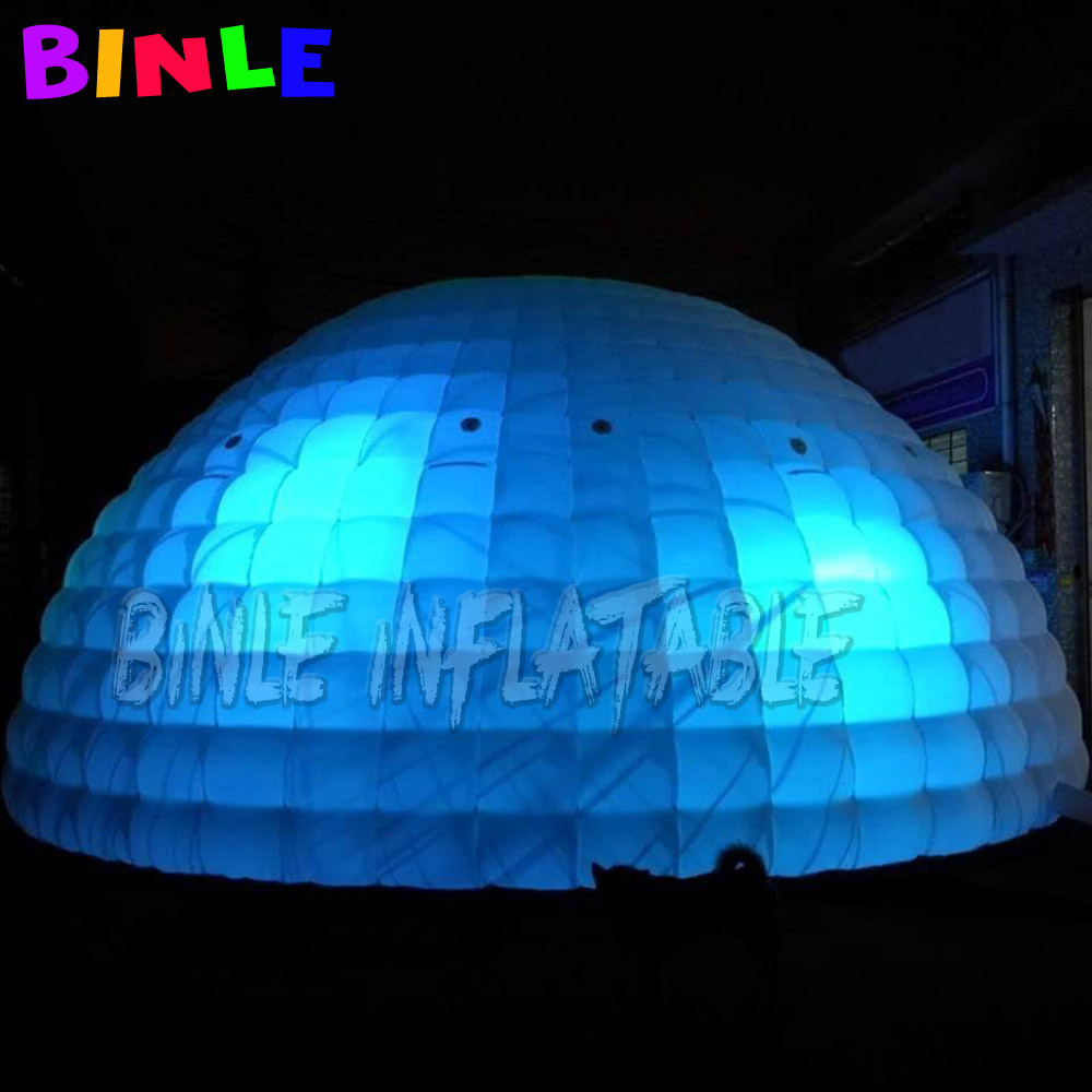 Giant tent And Shelters 5m White Inflatable Igloo tents With LED Lighting Dome Party Air For Event Show