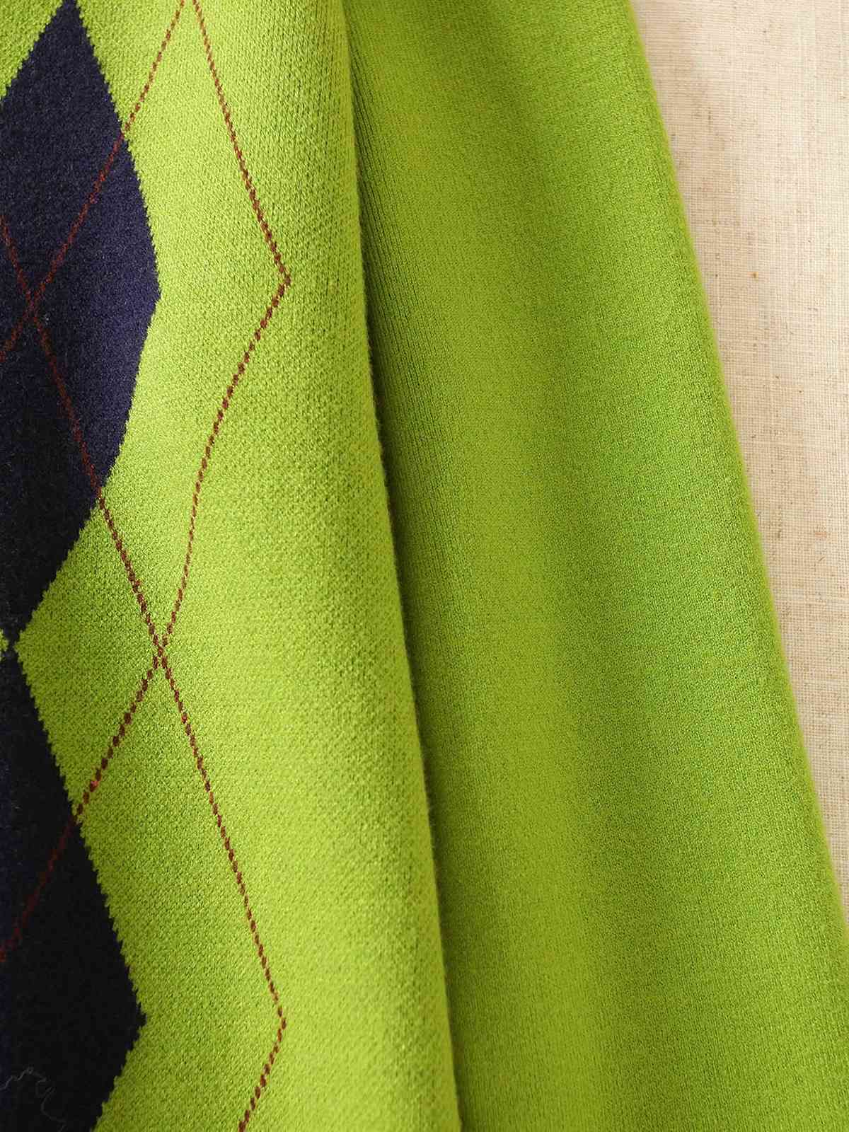 Vintage green plaid sweater women pullover casual O-Neck Long Sleeve knitted winter cute korean 210521