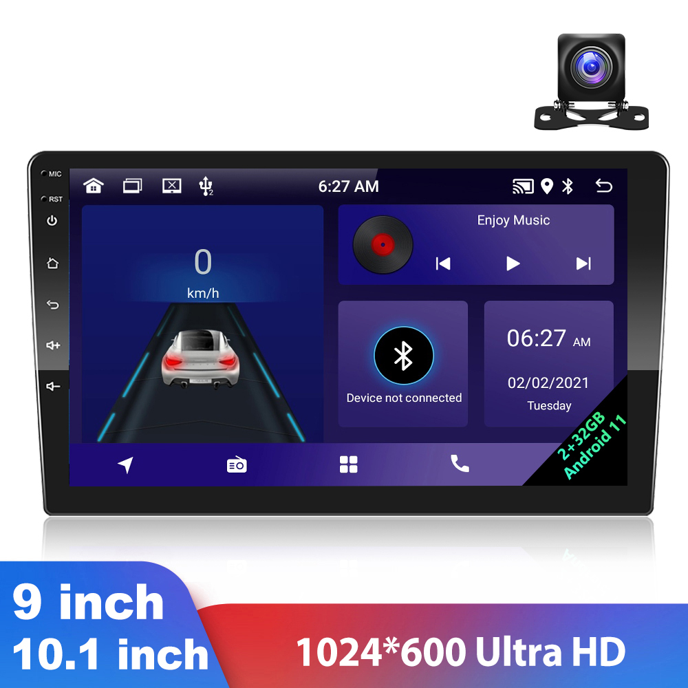 Car Radio 2G+32G Android 11 WIFI GPS AHD Bluetooth Stereo Receiver 7/9/10.1 Inch 2 Din Autoradio Car Multimedia Player
Car Radio 2G+32G Android 11 WIFI GPS AHD Bluetooth Stereo Receiver 7/9/10.1 Inch 2 Din Autoradio Car Multimedia Player