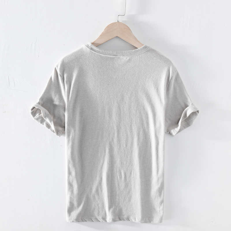 Summer Cotton Yellow Solid T Shirt Men Causal O-neck Basic T-shirt Male High Quality Classic Style Tops 210601