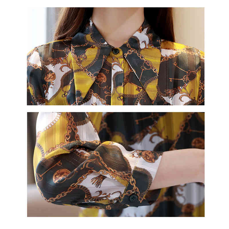 Blusas Mujer De Moda Elegant Vintage Floral Women Tops Spring Long Sleeve Print Shirt Office Lady Blouse 8520 50 210506