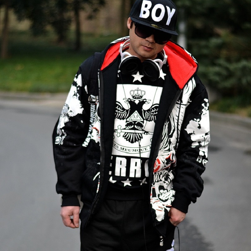 Fashion Men's Streetwear Hoodies Sweatshirts Oversized Hip Hop Dance Men Hooded Print Sweatshirt Male Street Punk Plus Size 210518