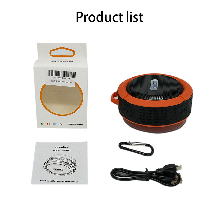 C6 Portable Wireless Mini Bluetooth Speakers Waterproof Subwoofer Sound Box Speakerphone TF Card Hands Shower Speaker244k