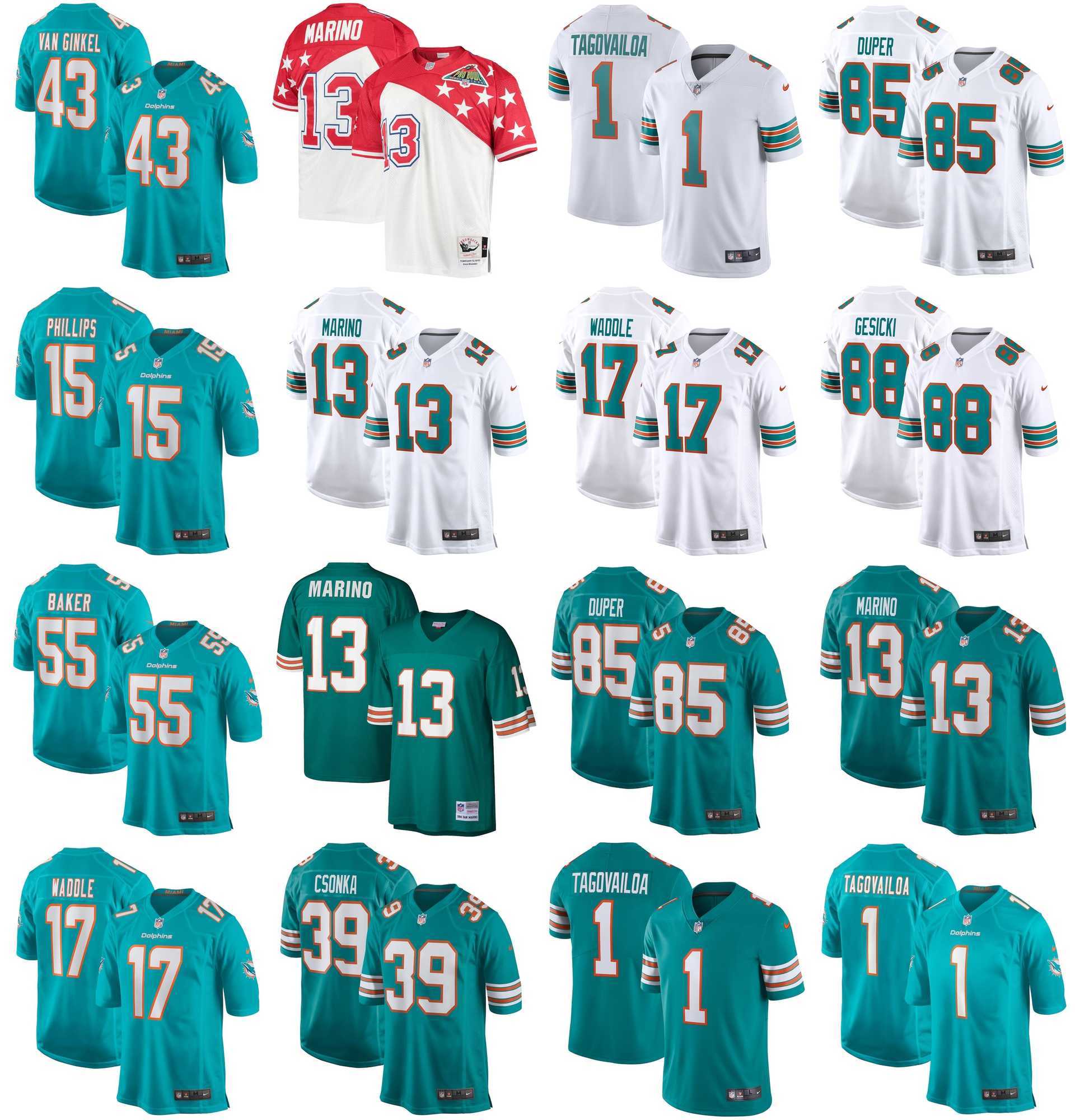 2021 American Football Jerseys Miami Dolphins Jersey Tua 1 Tagovailoa Larry 39 Csonka Dan 13 Marino Jaelan 15 Phillips Andrew 43 Van Ginkel Stitched Size S-XXXL, As photo
2021 American Football Jerseys Miami Dolphins Jersey Tua 1 Tagovailoa Larry 39 Csonka Dan 13 Marino Jaelan 15 Phillips Andrew 43 Van Ginkel Stitched Size S-XXXL, As photo
