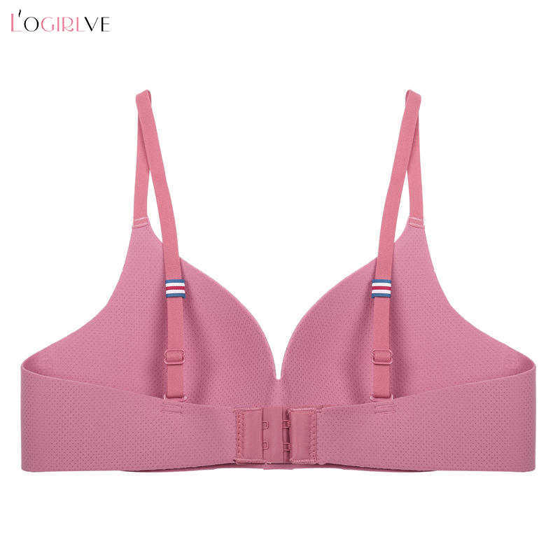 Logirlve Seamless Bra Women Brassiere Bralette Sexy Breathable Female Solid Color Lingerie Wireless Bras for Girl AB Small Cup 210728