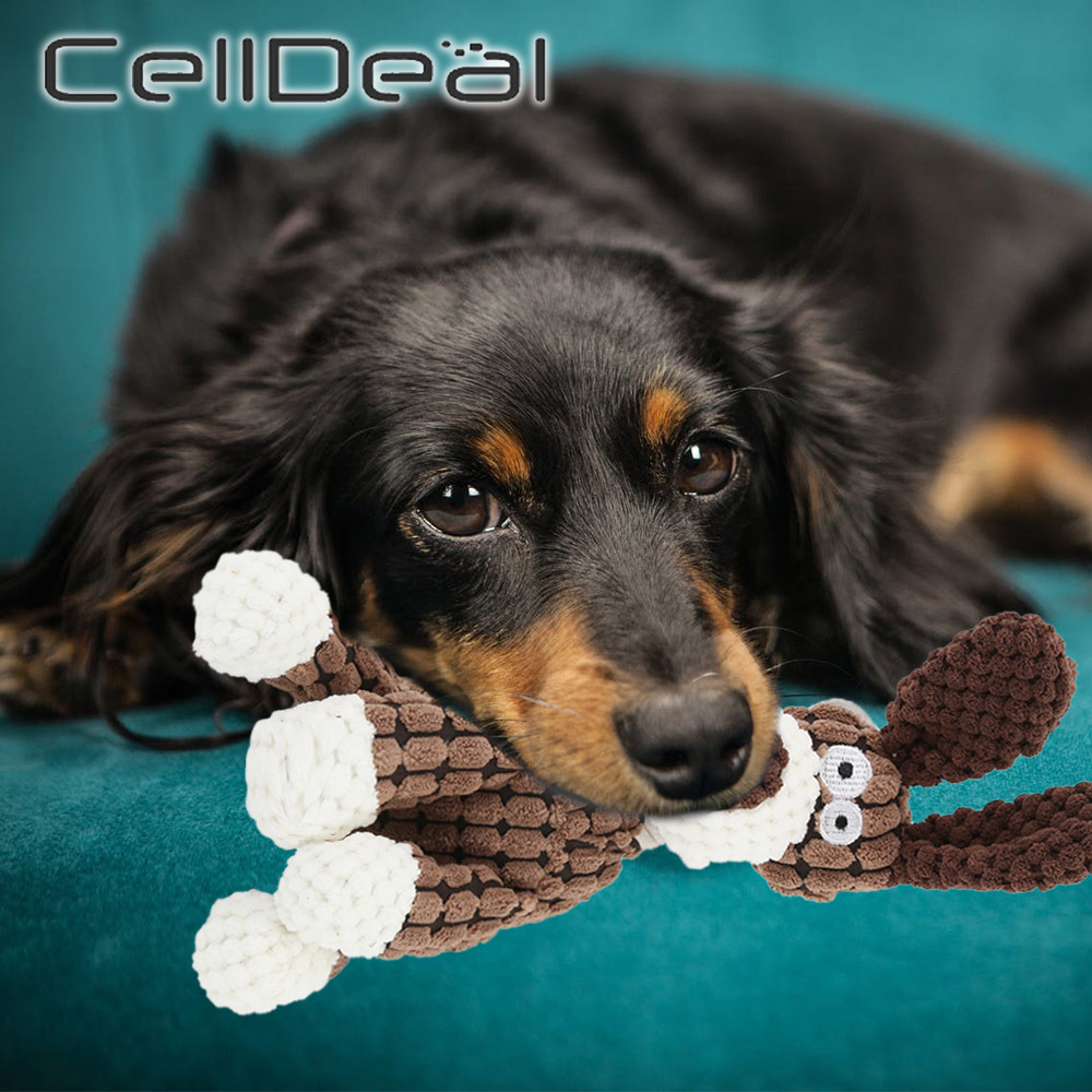 free shipping Plush Dog Chews Toys to Puppy Durable Stuffed Animal Chew with Squeakers Cute Soft Pet Training Supplies of Teeth Cleaning for Small Med