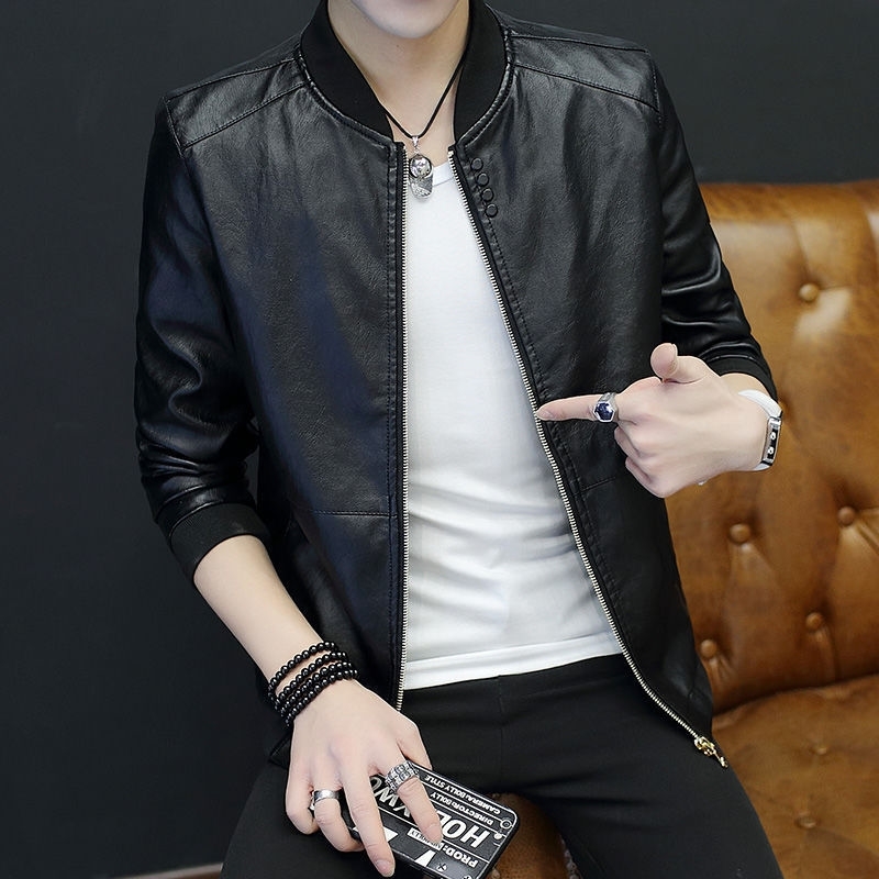 2021 slim fit casual stand collar straight hem black youth fashion trend spring and autumn hoodless leather clothes
2021 slim fit casual stand collar straight hem black youth fashion trend spring and autumn hoodless leather clothes