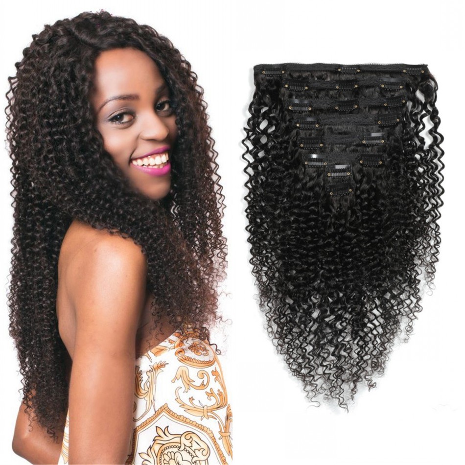 Kinky Curly Clip in Human Hair Extensions 8 Pieces 120g/set Virgin Brazilian Natural Color Clips ins Bundles for Black Women
Kinky Curly Clip in Human Hair Extensions 8 Pieces 120g/set Virgin Brazilian Natural Color Clips ins Bundles for Black Women