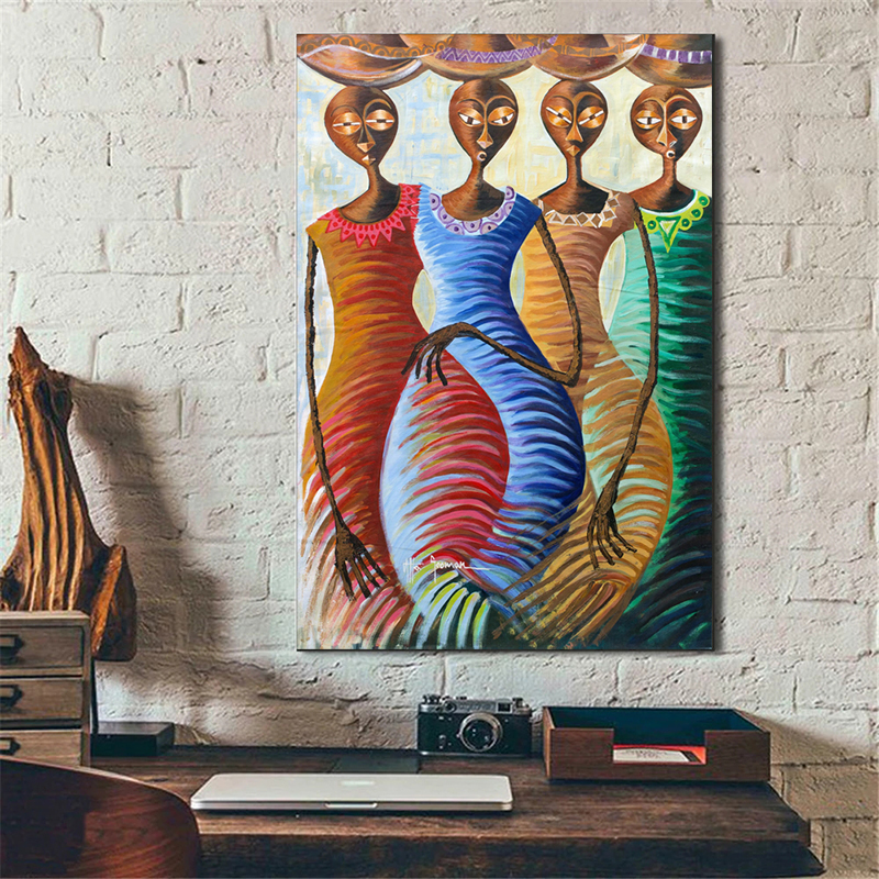 Abstract African Woman Posters And Prints Graffiti Art Canvas Painting Wall Art Pictures For Living Room Indoor Decorations