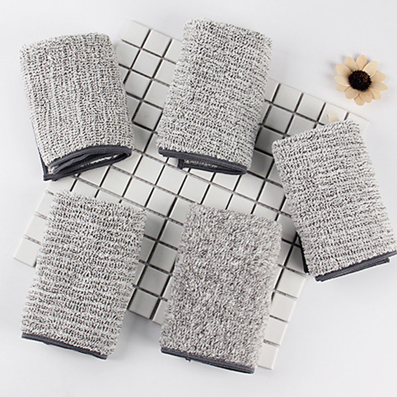 1Pcs Japanese Style Microfiber Cleaning Cloth Cleaning Towel Gray Super Absorbent Multi Purpose Kitchen Supplies Wiping Rags