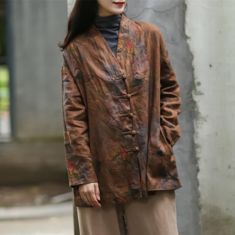 Women's Jackets Johnature Women Vintage Linen Button Coats V-Neck Long Sleeve Pocket Loose Clothes 2021 Autumn Winter Chinese Style Coat, Black;brown
Women's Jackets Johnature Women Vintage Linen Button Coats V-Neck Long Sleeve Pocket Loose Clothes 2021 Autumn Winter Chinese Style Coat, Black;brown