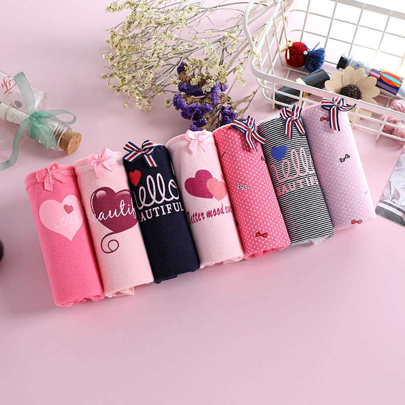 7Pcs/Lot Panties Women Pure Cotton Soft Underwear Intimates Sexy Breathable Calcinha Underpants Skin-friendly Girls Panty Set 211021
