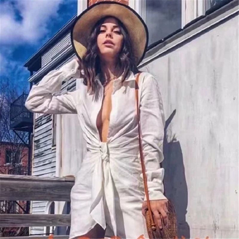 Deep V Neck Sexy Shirt Dress Special Interest Design Kendall Mini Dress Women Irregularity Pleated Vocation Style White Dress 210521
Deep V Neck Sexy Shirt Dress Special Interest Design Kendall Mini Dress Women Irregularity Pleated Vocation Style White Dress 210521