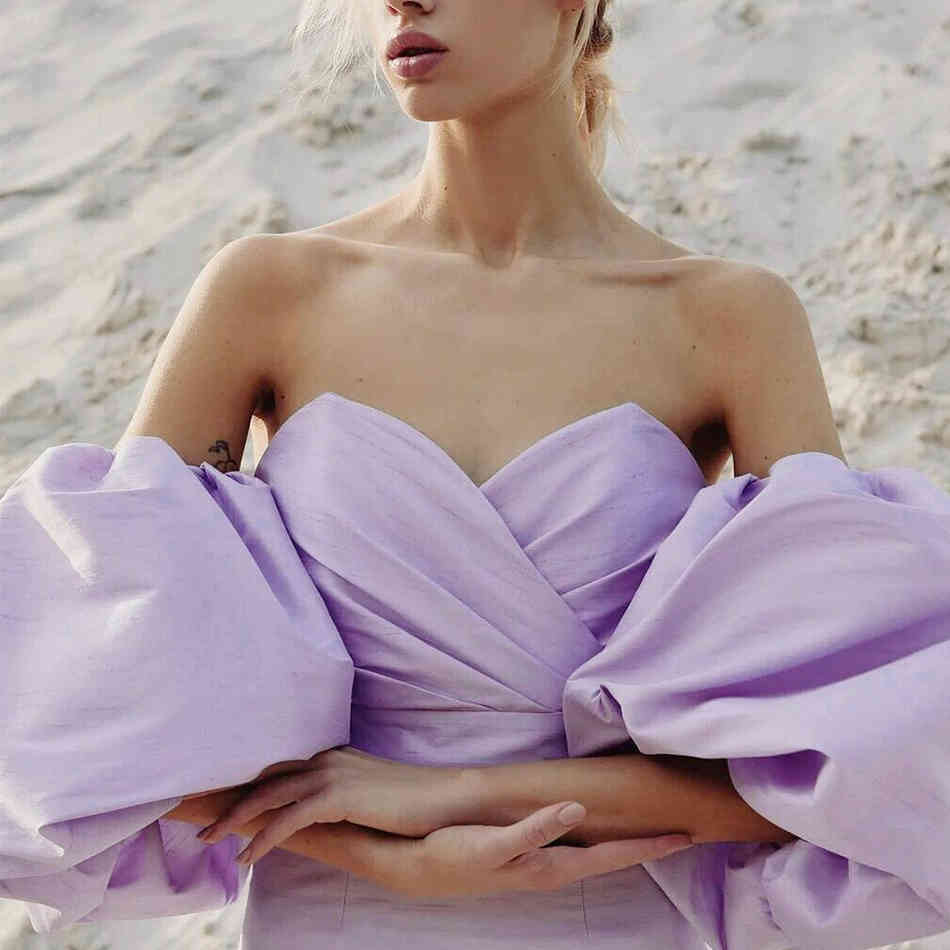 Summer Women Fashion Off Shoulder Black Club Midi Dress Sexy Short Lantern Sleeve Celebrity Runway Party Dresses 210423