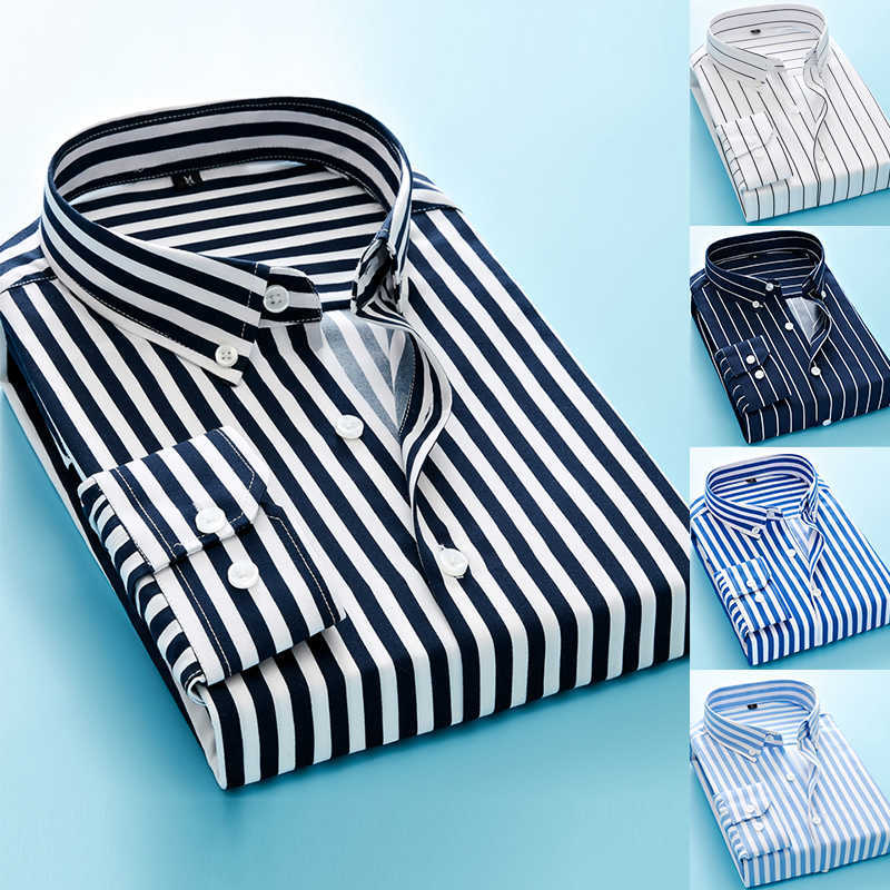 Fashion Men Long Sleeve Shirts Male Striped Classic-fit Comfort Soft Cotton Casual Button-Down Shirt 210721, Black
Fashion Men Long Sleeve Shirts Male Striped Classic-fit Comfort Soft Cotton Casual Button-Down Shirt 210721, Black