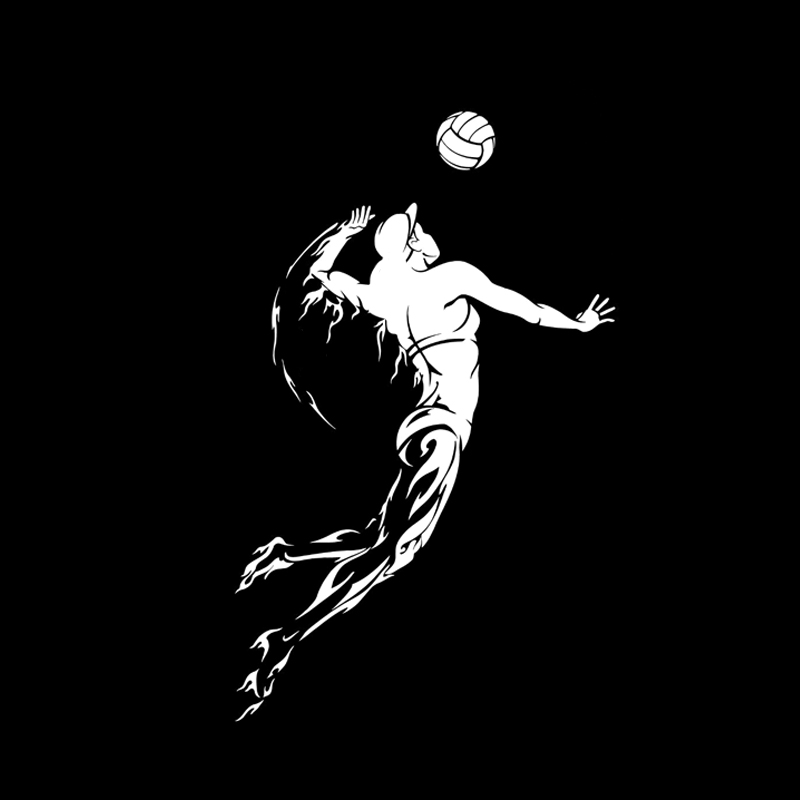 11.1*17.8CM Interesting Sport Volleyball Fitness Female Sport Decor Car Sticker Vinyl Accessories Silhouette C16-1383