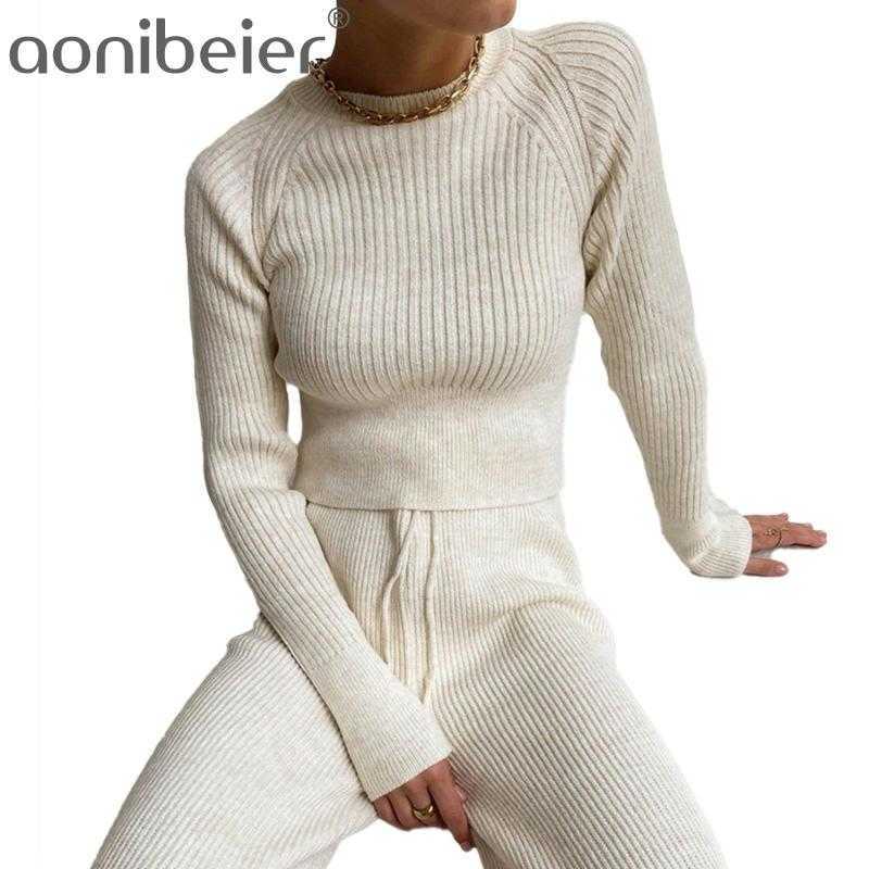 Autumn Winter Fashion Knit Sweater Suit Two Piece Pants Warm Casual Pullover women Women's Wide Leg Sets 210604, Beige
Autumn Winter Fashion Knit Sweater Suit Two Piece Pants Warm Casual Pullover women Women's Wide Leg Sets 210604, Beige
