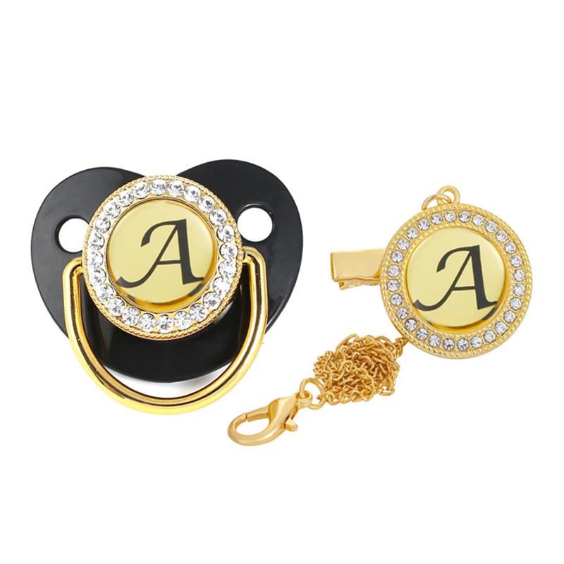 Pacifiers# Blingonly Chupeta Personalizado 26 Initial Black Bling Pacifier For Babies With Metal Chain Clip
Pacifiers# Blingonly Chupeta Personalizado 26 Initial Black Bling Pacifier For Babies With Metal Chain Clip