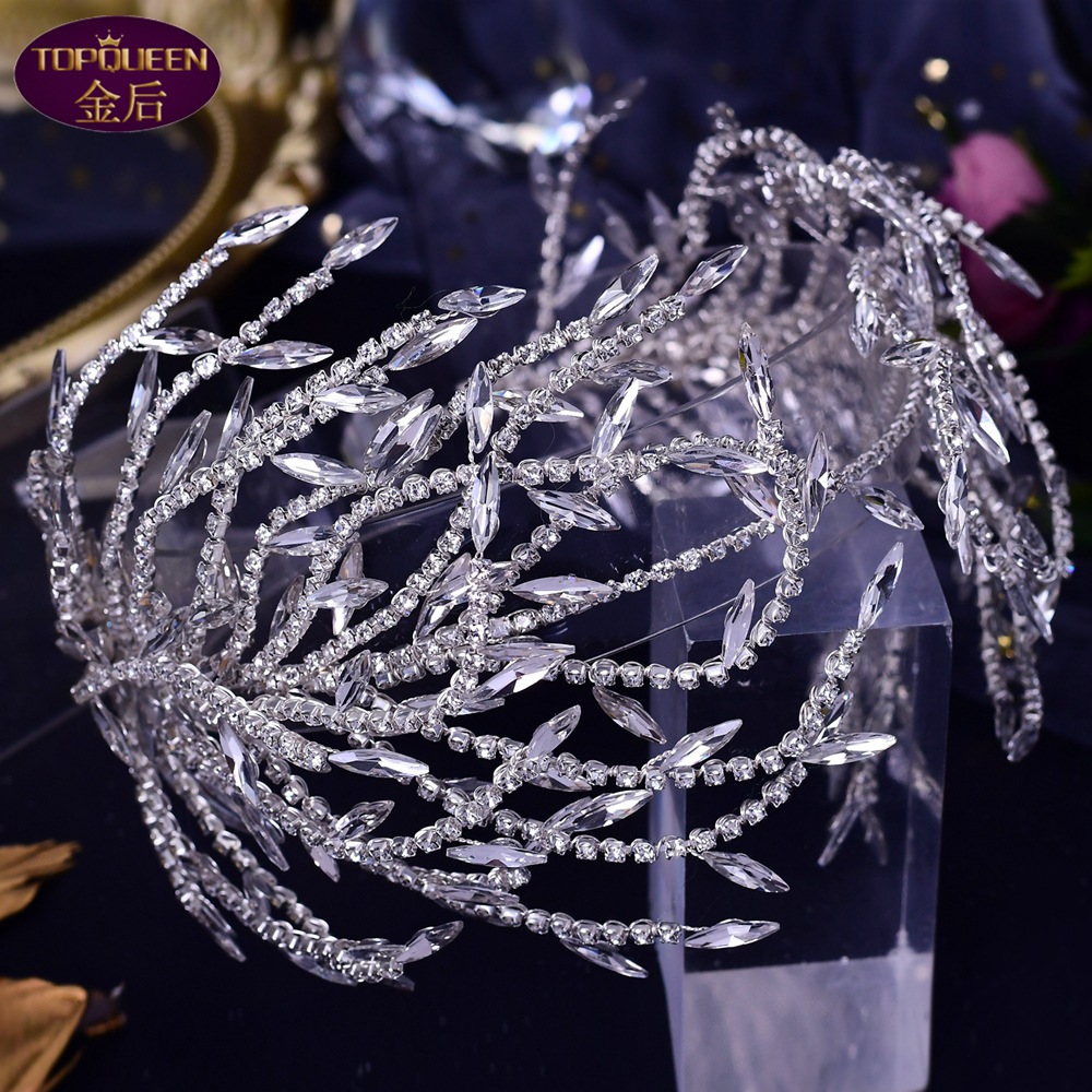 Wedding Crystal Diamond Bridal Tiara Baroque Beautiful Crown Bride Ladies Jewelry Diamond Crowns Bride Wedding Crown Accessories European Retro Palace