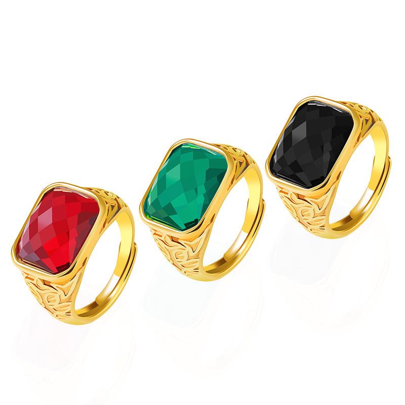 Cluster Rings Vintage Noble Men's Crystal Ring Resizeable Gold Color Male Jewelry Never Fade
Cluster Rings Vintage Noble Men's Crystal Ring Resizeable Gold Color Male Jewelry Never Fade