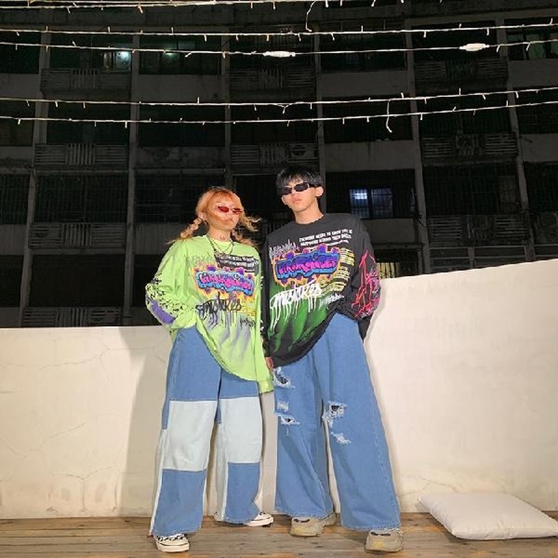 Fashion Korean Streetwear Women Men Punk Tops Tees Letter Printed Long Sleeve T Shirts Harajuku Hip Hop Clothing 210519