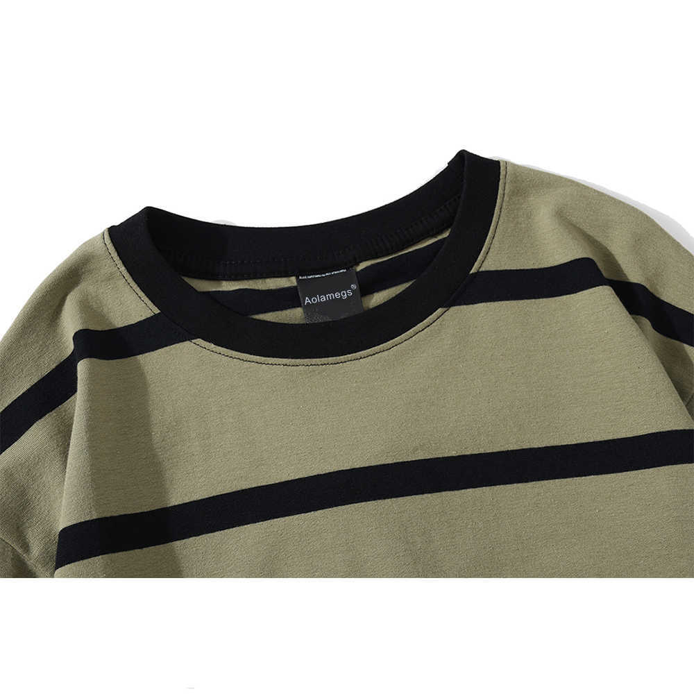 Aolamegs Men T Shirt Color Block Print 3 color Optional Tee Shirts Simple High Street Basic All-match Cargo Tops Male Streetwear 210715