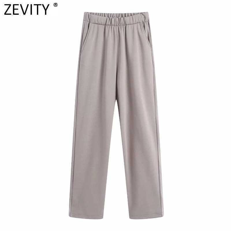 Zevity Spring Autumn Women Fashion Leisure Straight Pants Femme Casual Slim Elastic Waist Pocket Chic Long Trousers P968 210603, As pic p968bb
Zevity Spring Autumn Women Fashion Leisure Straight Pants Femme Casual Slim Elastic Waist Pocket Chic Long Trousers P968 210603, As pic p968bb