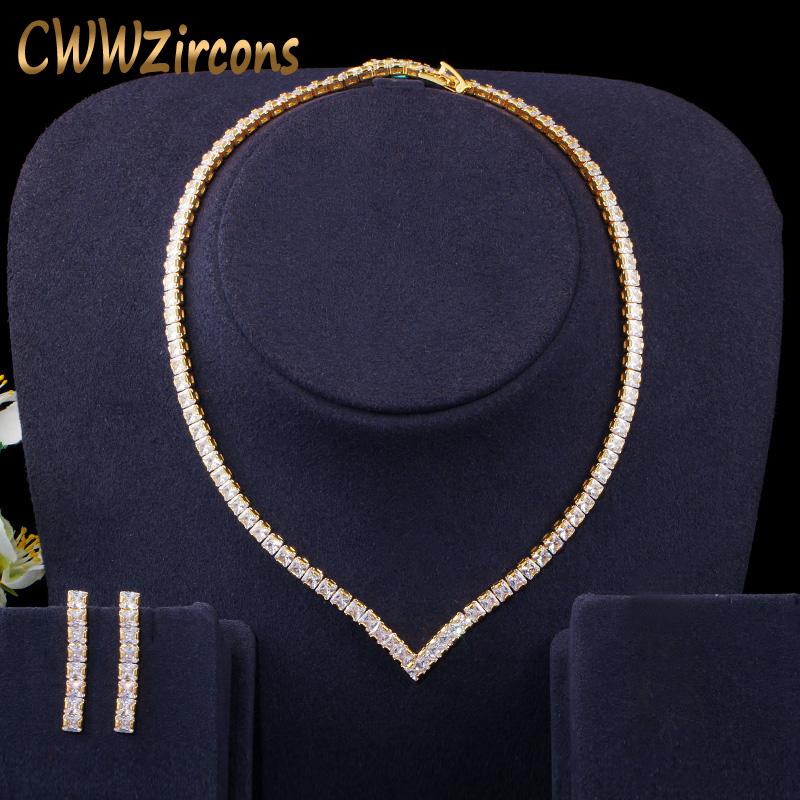 Earrings & Necklace Very Shiny Cubic Zirconia Pave Yellow Gold Color Women Party Choker And Earring Brides Jewelry Set T421, As pic
Earrings & Necklace Very Shiny Cubic Zirconia Pave Yellow Gold Color Women Party Choker And Earring Brides Jewelry Set T421, As pic