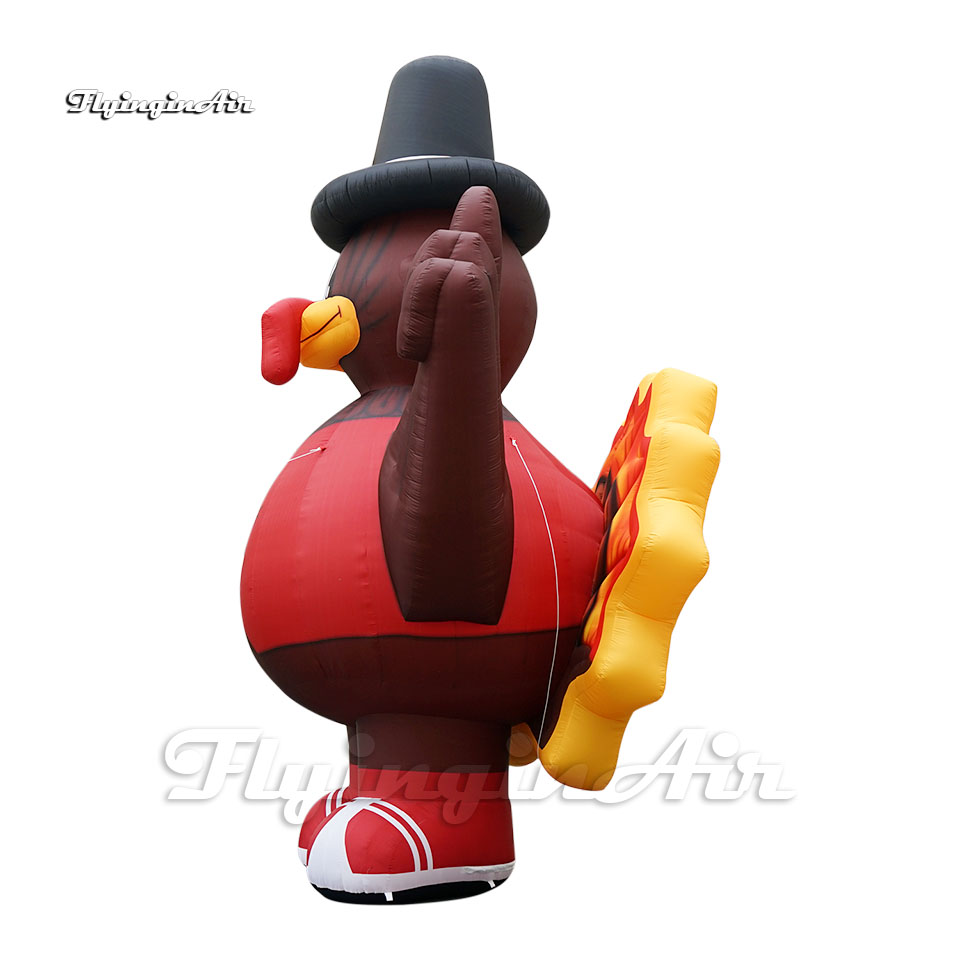 Outdoor Thanksgiving Day Decorations Red Advertising Inflatable Turkey Balloon 6m Cartoon Animal Model Air Blown Chicken For Park And Shopping Center