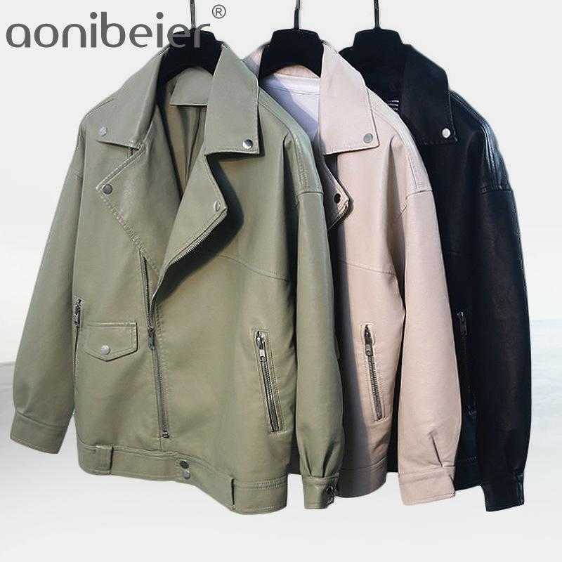 Faux Soft Leather Pu Jacket Women Loose Punk Coat Female Turndown Collar Moto Biker Rivet Zipper Street Overcoat 210604, Fruit green
Faux Soft Leather Pu Jacket Women Loose Punk Coat Female Turndown Collar Moto Biker Rivet Zipper Street Overcoat 210604, Fruit green