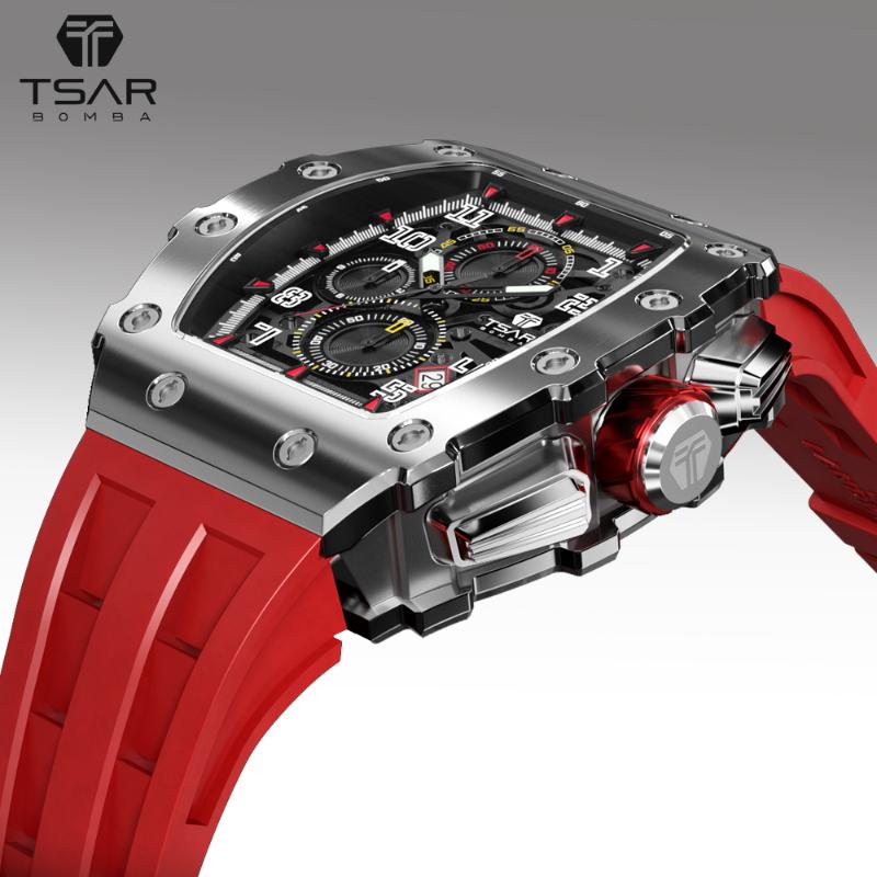 Wristwatches TSAR BOMBA Men Watch 2021 Types Wristwatch Waterproof Stainless Stylish Steel Sport Chronograph Watches For, Red
Wristwatches TSAR BOMBA Men Watch 2021 Types Wristwatch Waterproof Stainless Stylish Steel Sport Chronograph Watches For, Red