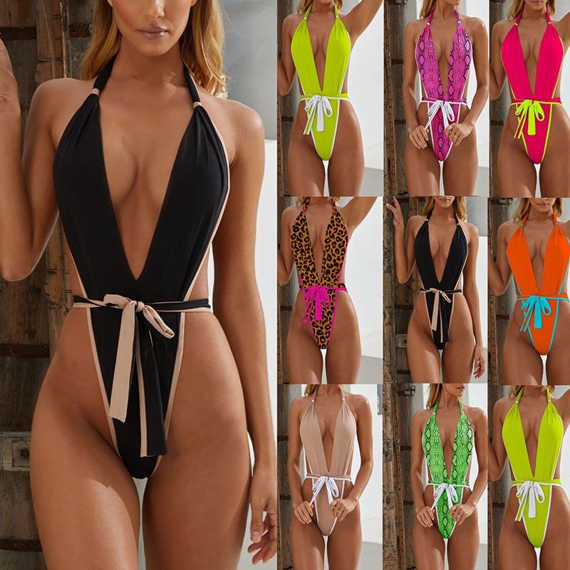 Women' Swimwear Color Contrast One Piece Swimsuit High Leg Cut Women 2021 Sexy Bathers Plunging Monokini Wrap Belt Thong Bathing Suit, Black
Women' Swimwear Color Contrast One Piece Swimsuit High Leg Cut Women 2021 Sexy Bathers Plunging Monokini Wrap Belt Thong Bathing Suit, Black