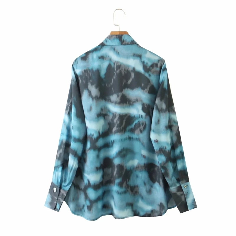 vintage women boho long shirts summer fashion ladies casual blouses autumn female green pattern shirt girls blouse 210430
