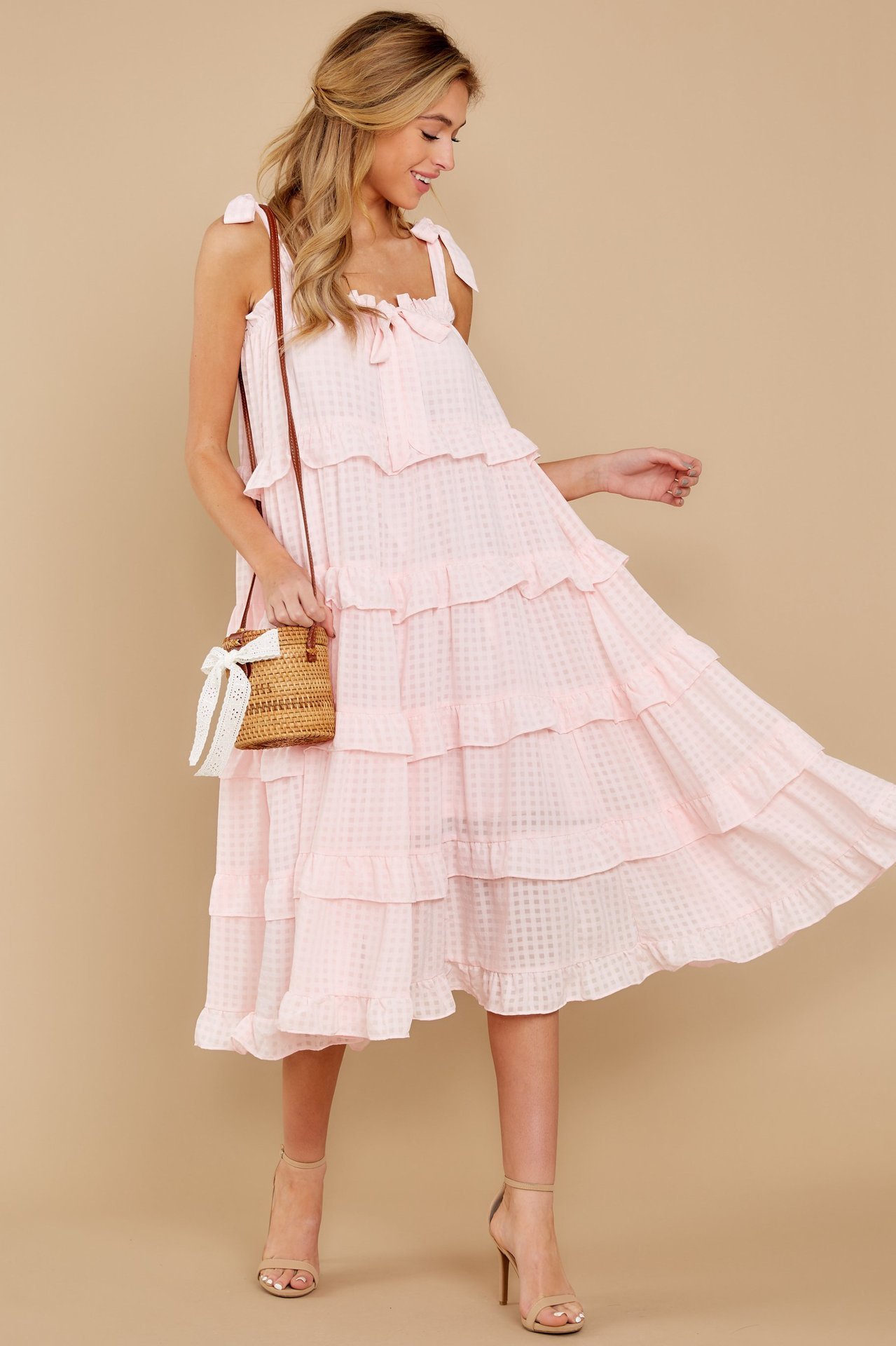 Women Dress Bow Bandage Sleeveless Sexy Dresses Pink White Plus Size Ruffles Summer Clothes 210524