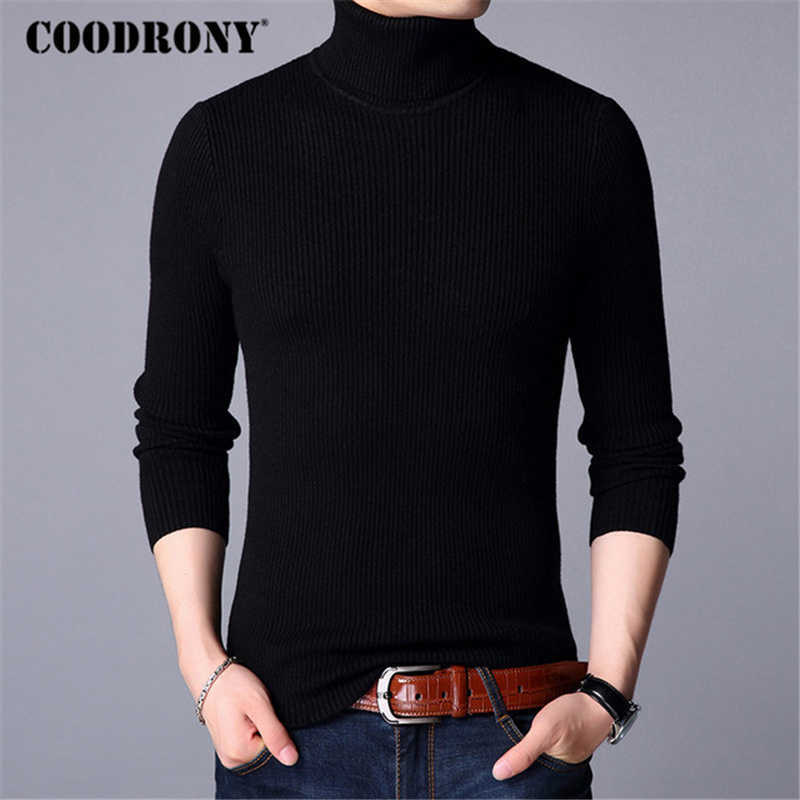 COODRONY Mens Sweaters Autumn Winter Thick Warm Pullover Men Knitted Cashmere Wool Sweater Men Heavy Turtleneck Jumper 8229 210818