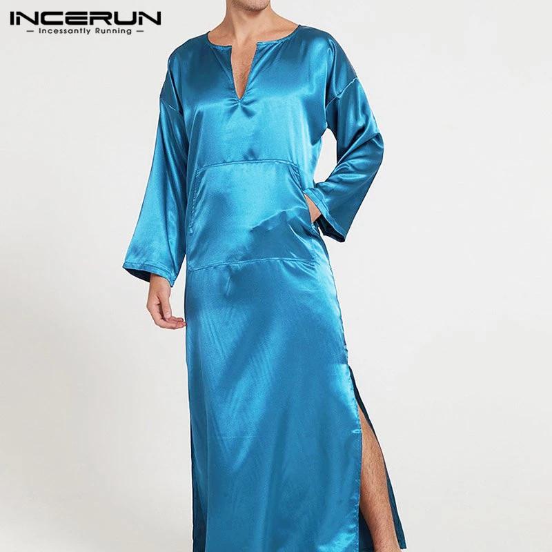 Men's Sleepwear INCERUN Men Robes Nightgown Solid Long Sleeve V Neck Pockets Faux Silk Satin Pajamas Fashion Mens Bathrobes Homewear Plus Si, Black;brown
Men's Sleepwear INCERUN Men Robes Nightgown Solid Long Sleeve V Neck Pockets Faux Silk Satin Pajamas Fashion Mens Bathrobes Homewear Plus Si, Black;brown