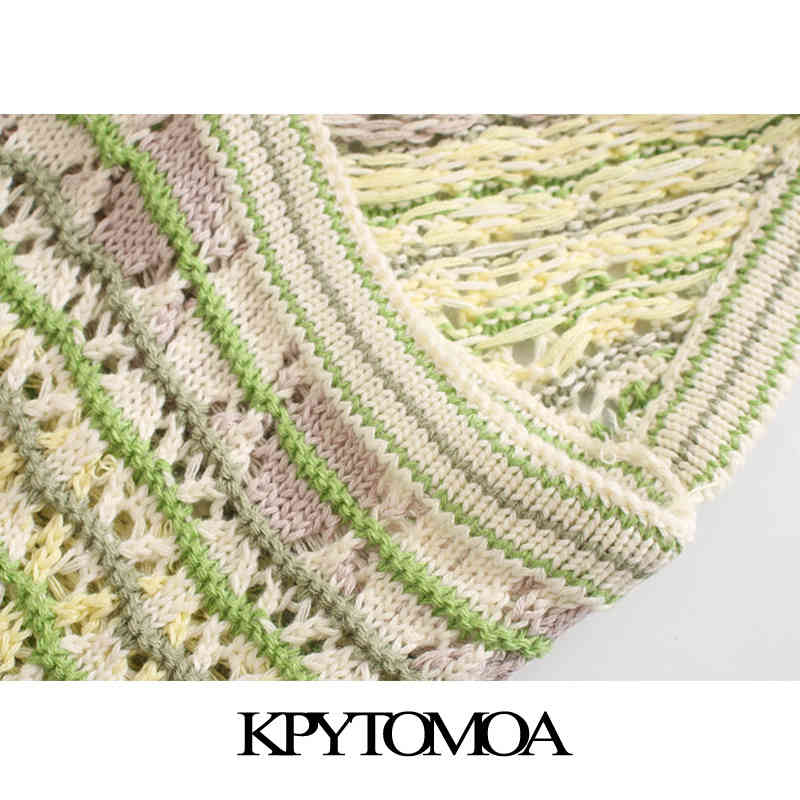 KPYTOMOA Women Chic Fashion With Tassel Knitted Midi Dress Vintage Backless Fringed Hem Straps Female Dresses Vestidos 210409